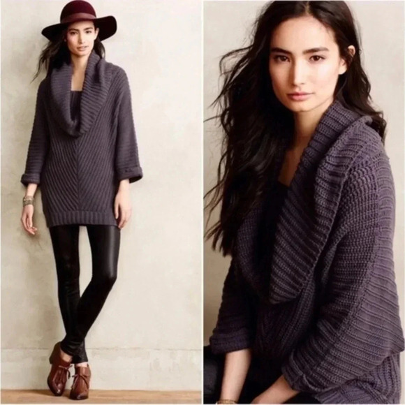 MOTH Anthropologie Chunky Knit Dolman Sleeve Cowl Neck Toca Sweater Size XS - Picture 8 of 9